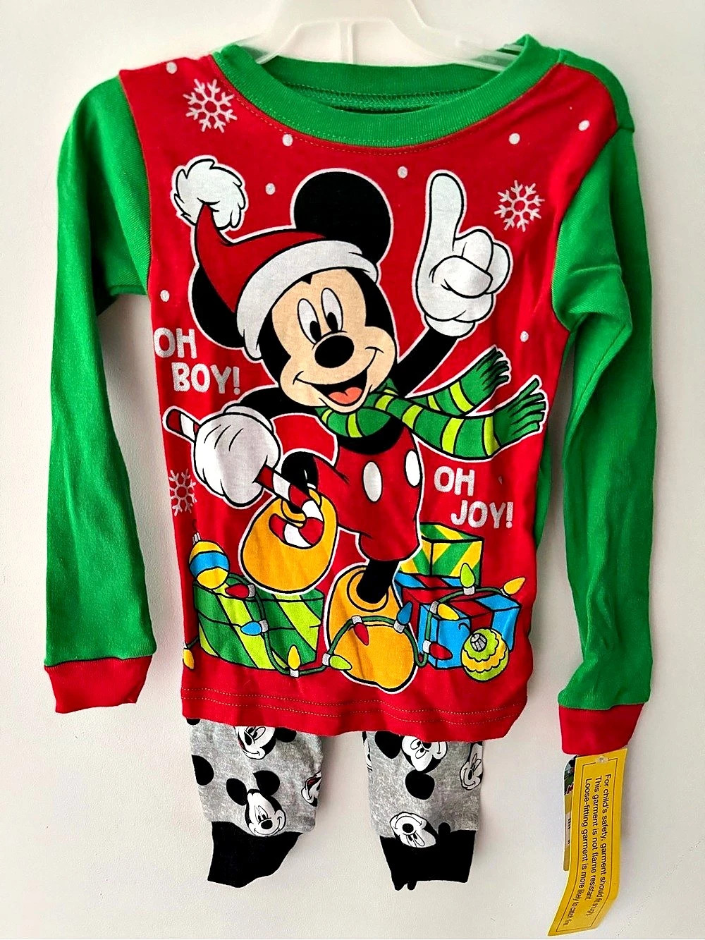 Disney Mickey Mouse Oh Boy Oh Joy Pajama Set size 5T NWT